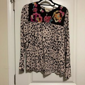 Savanna Jane cream leopard and floral blouse